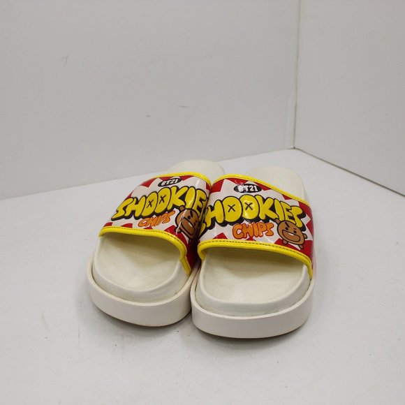 BT21 Shookie Chips Medium Platform Slide Slippers - Picture 1 of 6